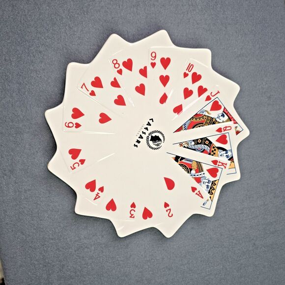 Caesars Indiana Collectible Ceramic Plate Fanned Hearts Cards Casino Decor Gift - Picture 10 of 10